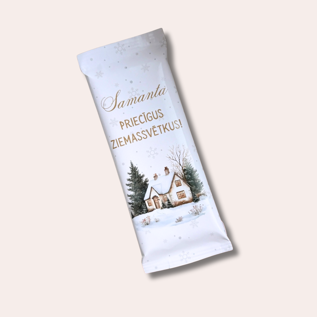 BOHO ZIEMASSVĒTKI - personalizēta šokolāde ar vārdu - Zelta Pūka