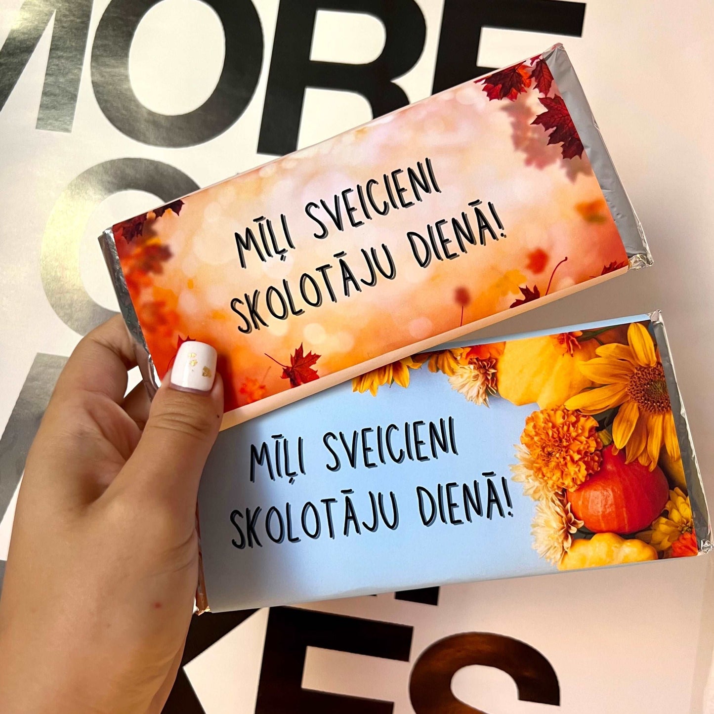 Personalizētas šokolādes skolotāju dienai - Zelta Pūka