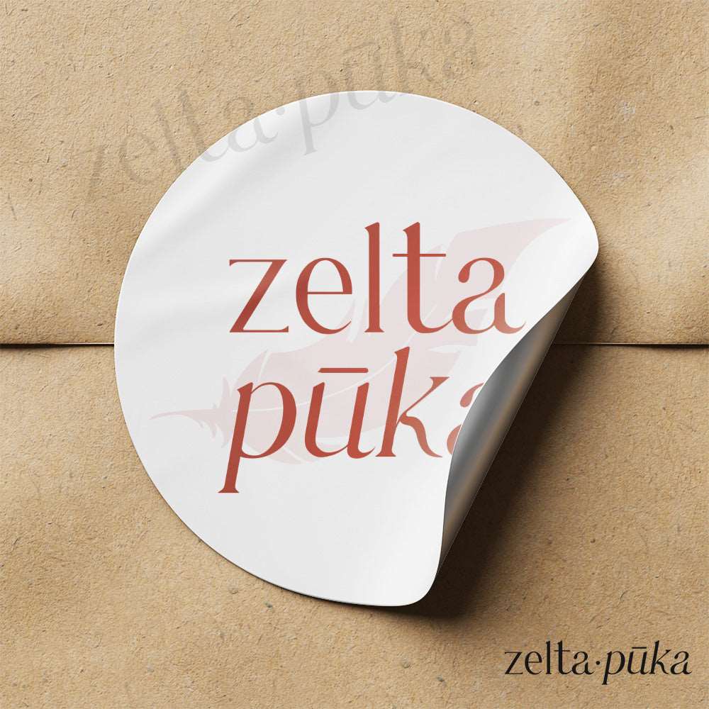 Glancētas apaļas uzlīmes ar Tavu logo - Zelta Pūka
