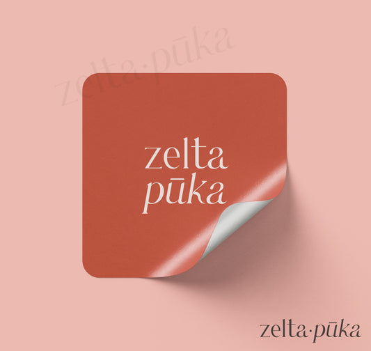 Kvadrāta uzlīmes ar Tavu logo - Zelta Pūka