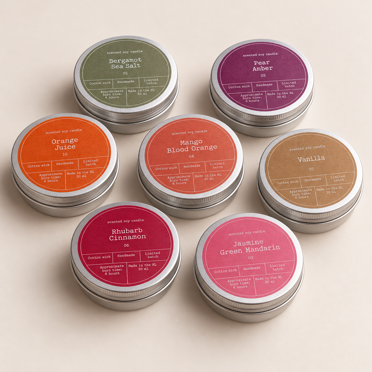 Mini aromātiskā sojas vaska svece metāla kārbiņā | 30 ml