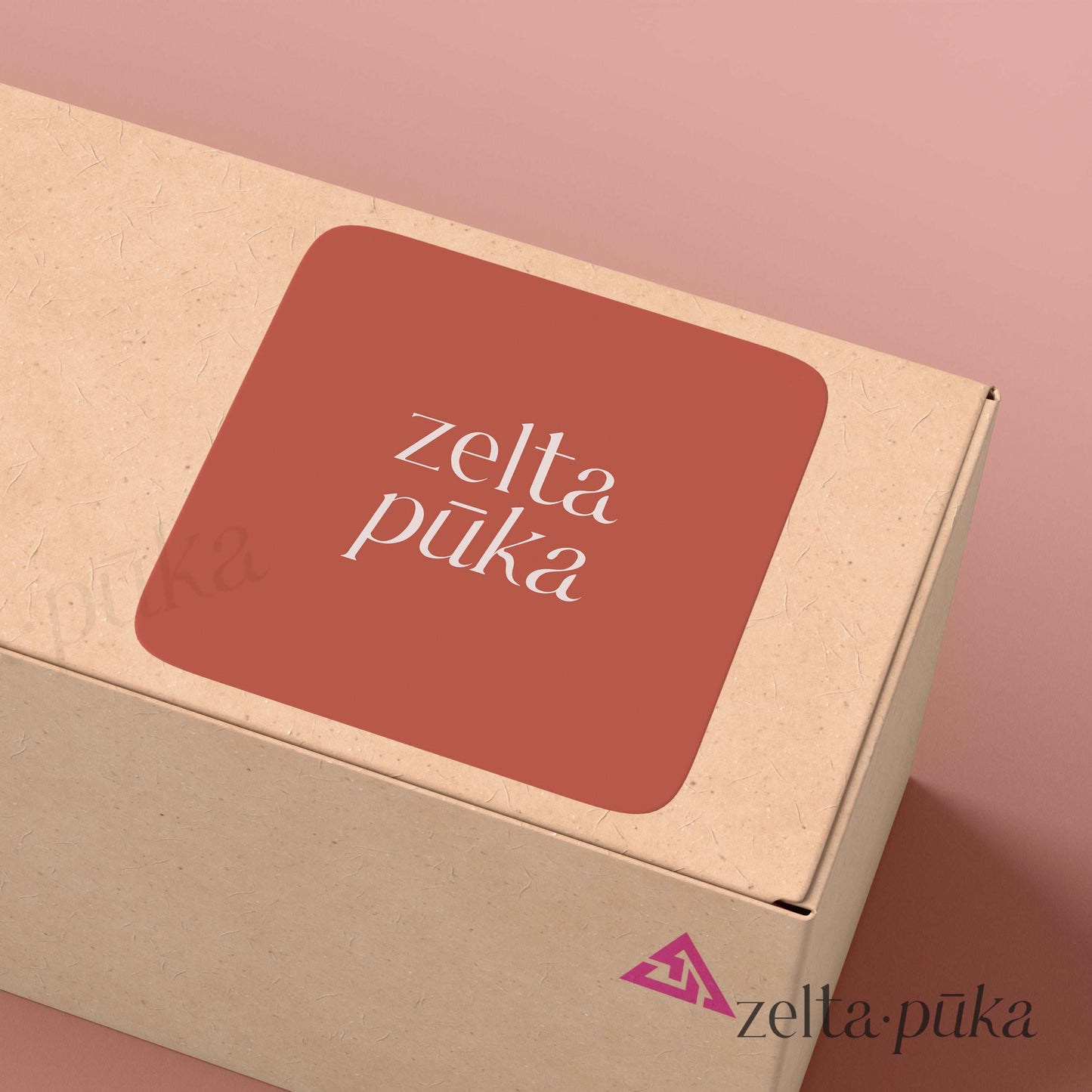 Kvadrāta uzlīmes ar Tavu logo - Zelta Pūka