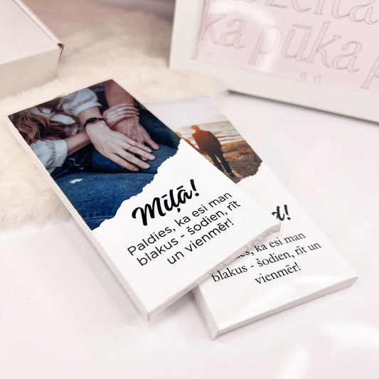 Personalizēta šokolāde ar tavu foto un tekstu - Zelta Pūka