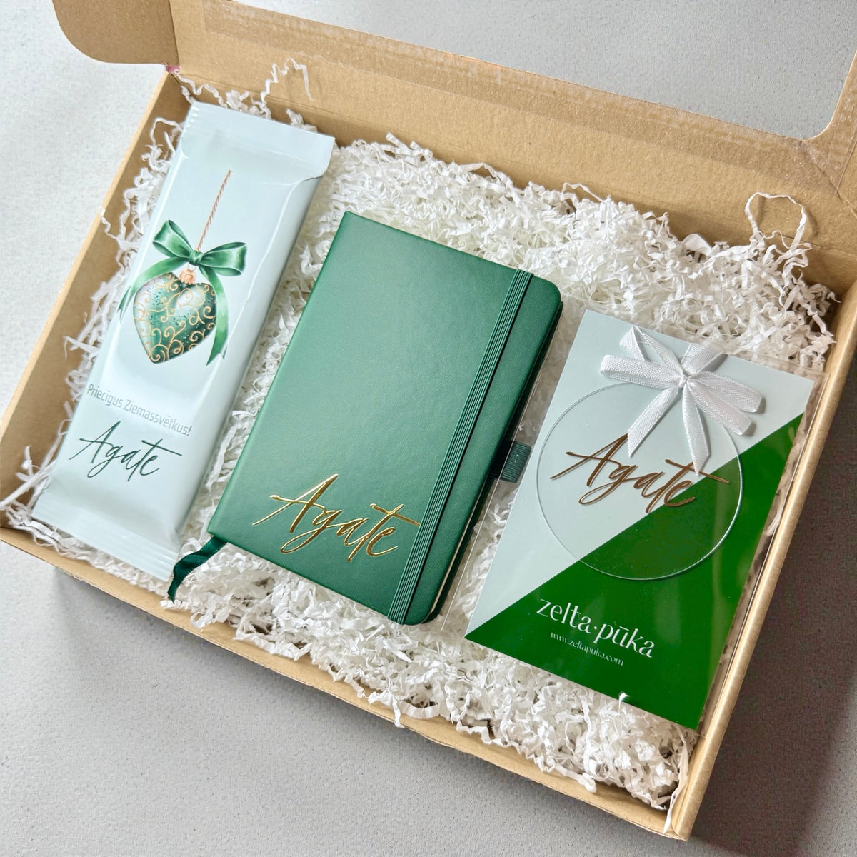 Dāvanu komplekts GREEN CHRISTMAS - Zelta Pūka