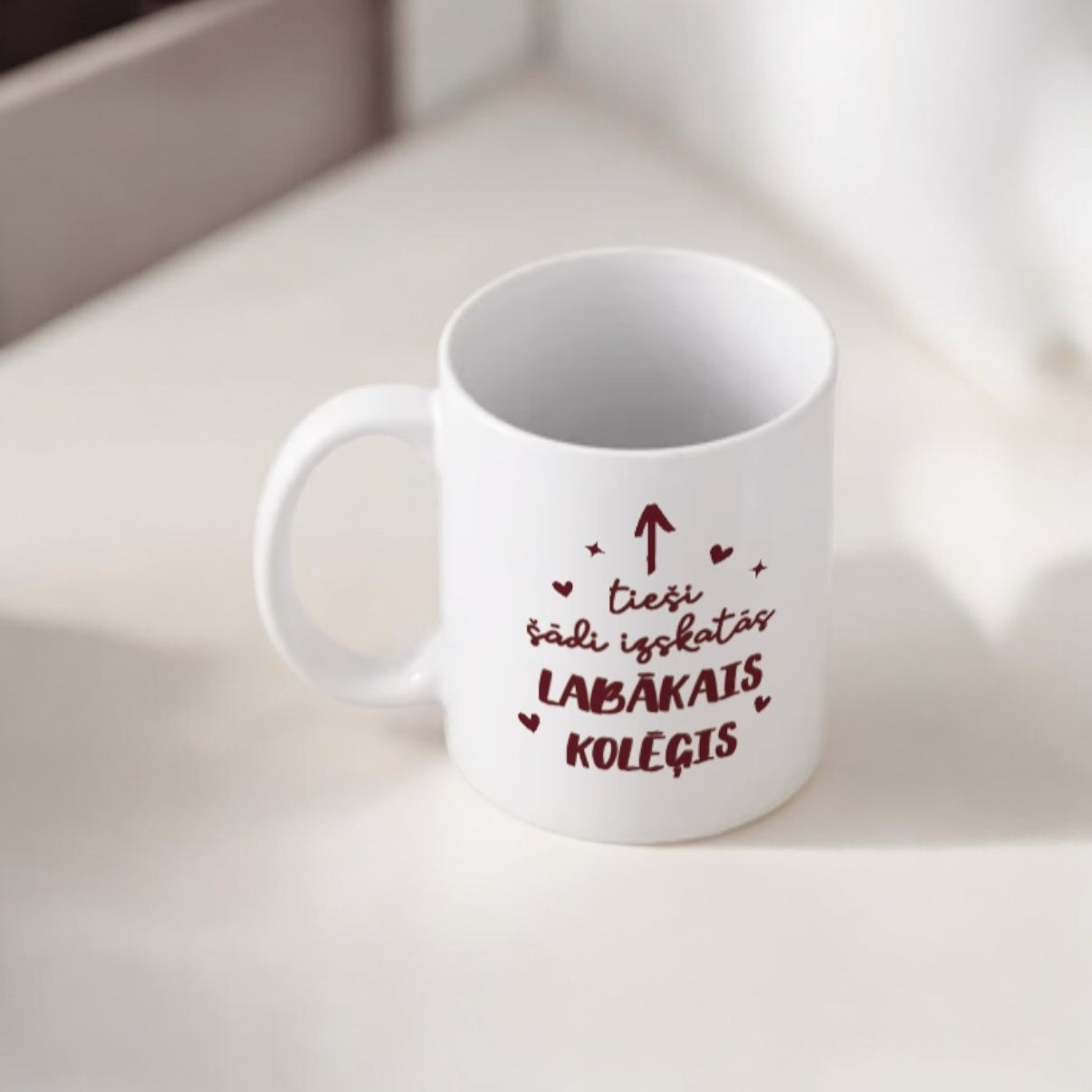 Šādi izskatās - personalizēta krūze ar apdruku - Zelta Pūka