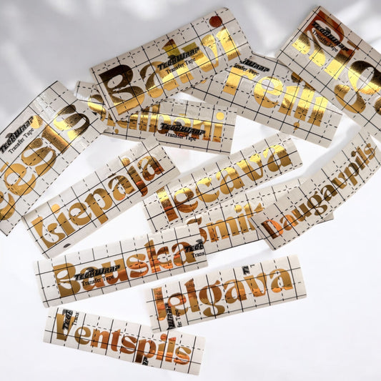 Permanenta vinila uzlīme ar tavu tekstu - Zelta Pūka