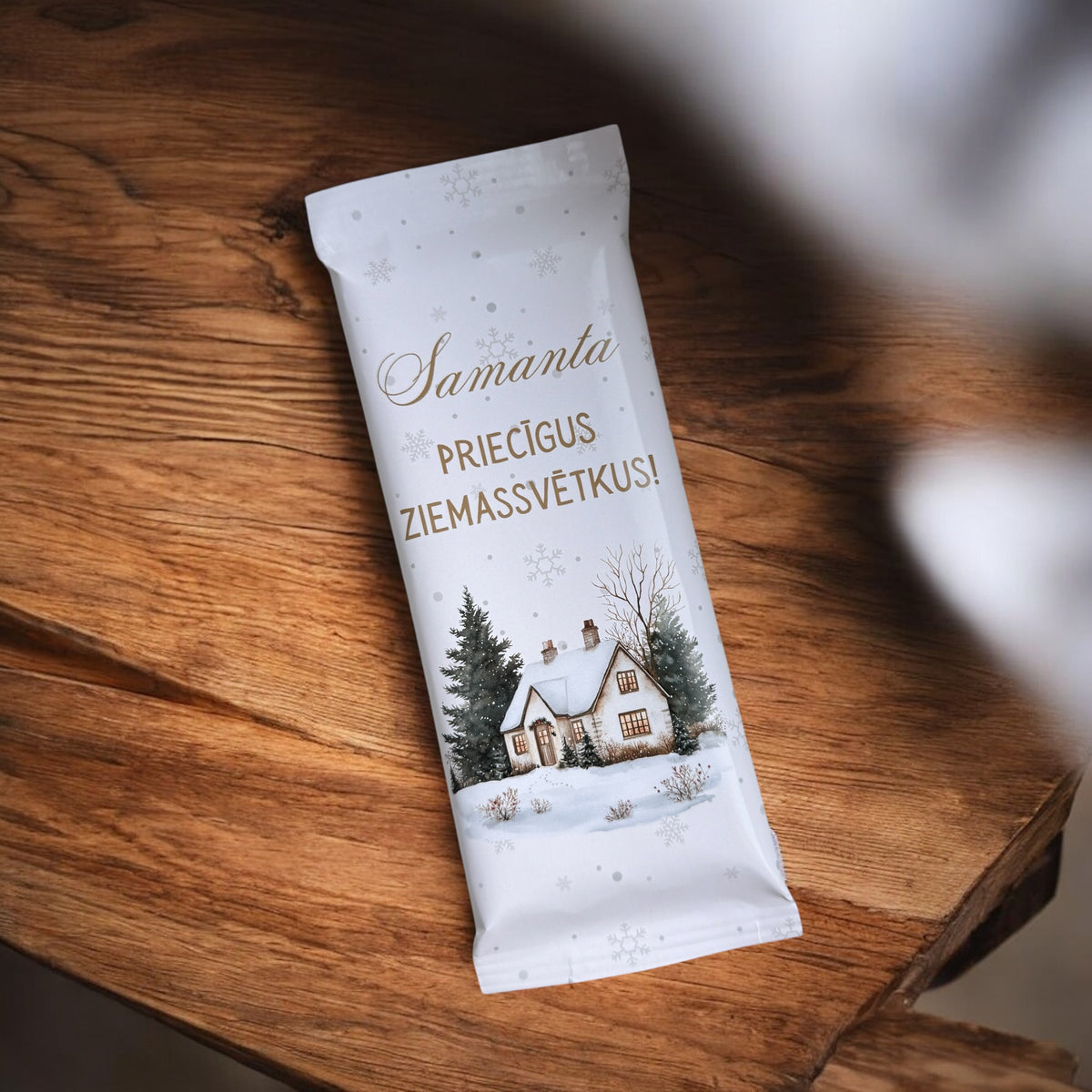 BOHO ZIEMASSVĒTKI - personalizēta šokolāde ar vārdu - Zelta Pūka
