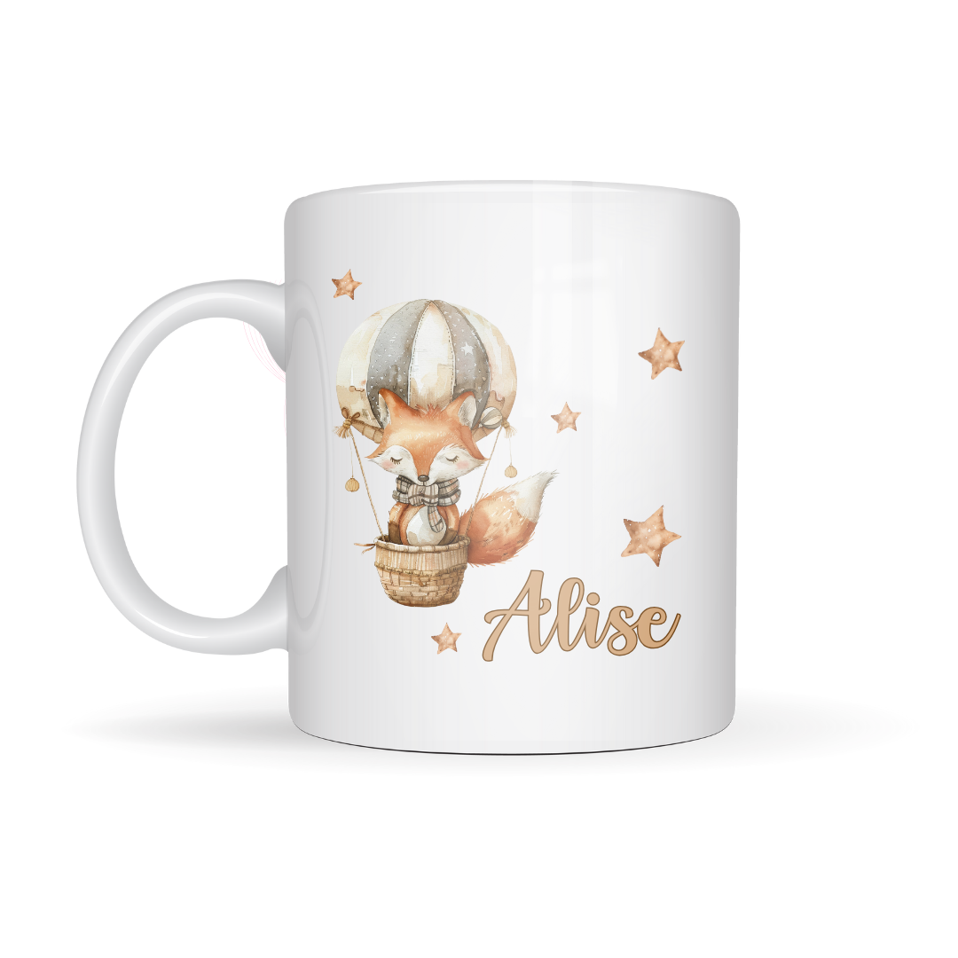 Sapņu ceļojums - personalizēta krūze ar lapsiņu - Zelta Pūka