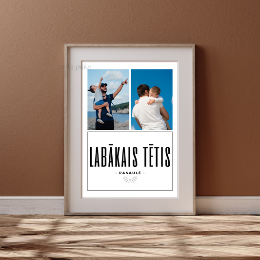 Labākais tētis pasaulē - personalizēts sienas plakāts ar jūsu fotogrāfijām