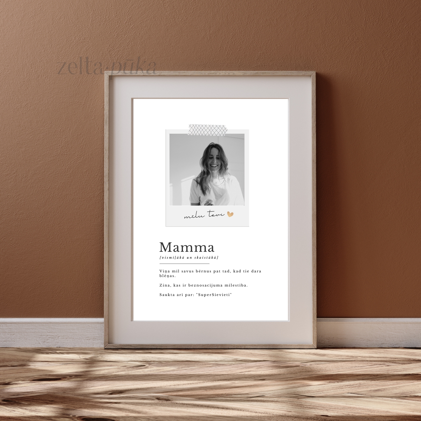 Personalizēts sienas plakāts MAMMAI - Zelta Pūka