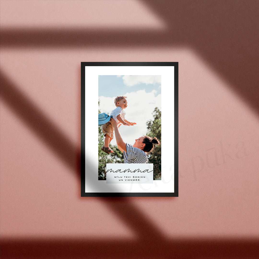 Mamma - personalizēts sienas plakāts ar jūsu fotogrāfiju - Zelta Pūka