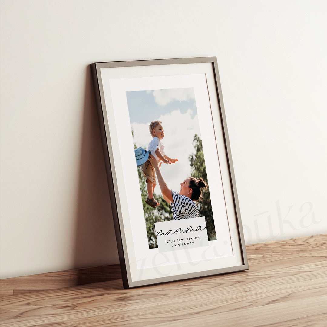 Mamma - personalizēts sienas plakāts ar jūsu fotogrāfiju - Zelta Pūka
