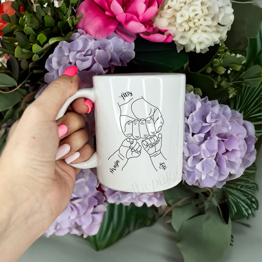 Personalizēta krūze tētim ar rociņām - Zelta Pūka