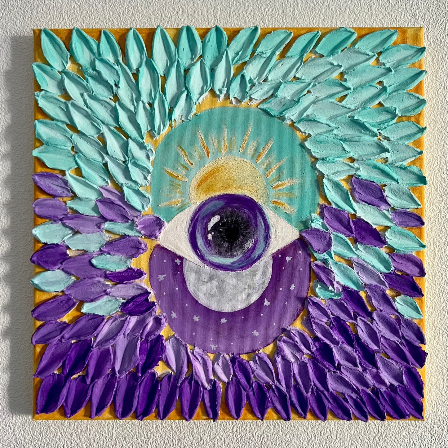 Tekstūras glezna “BALANCE” 30x30cm - Zelta Pūka