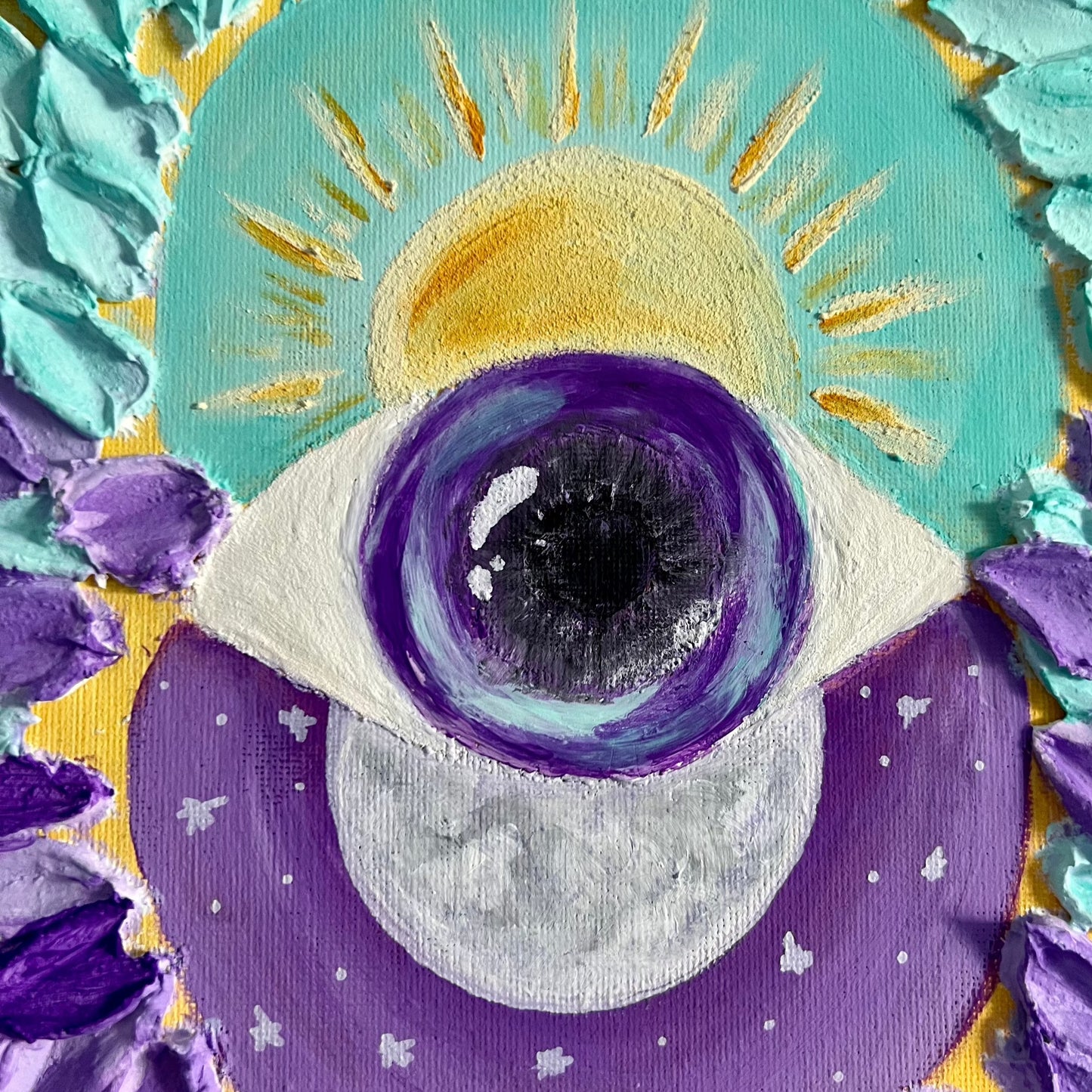 Tekstūras glezna “BALANCE” 30x30cm - Zelta Pūka