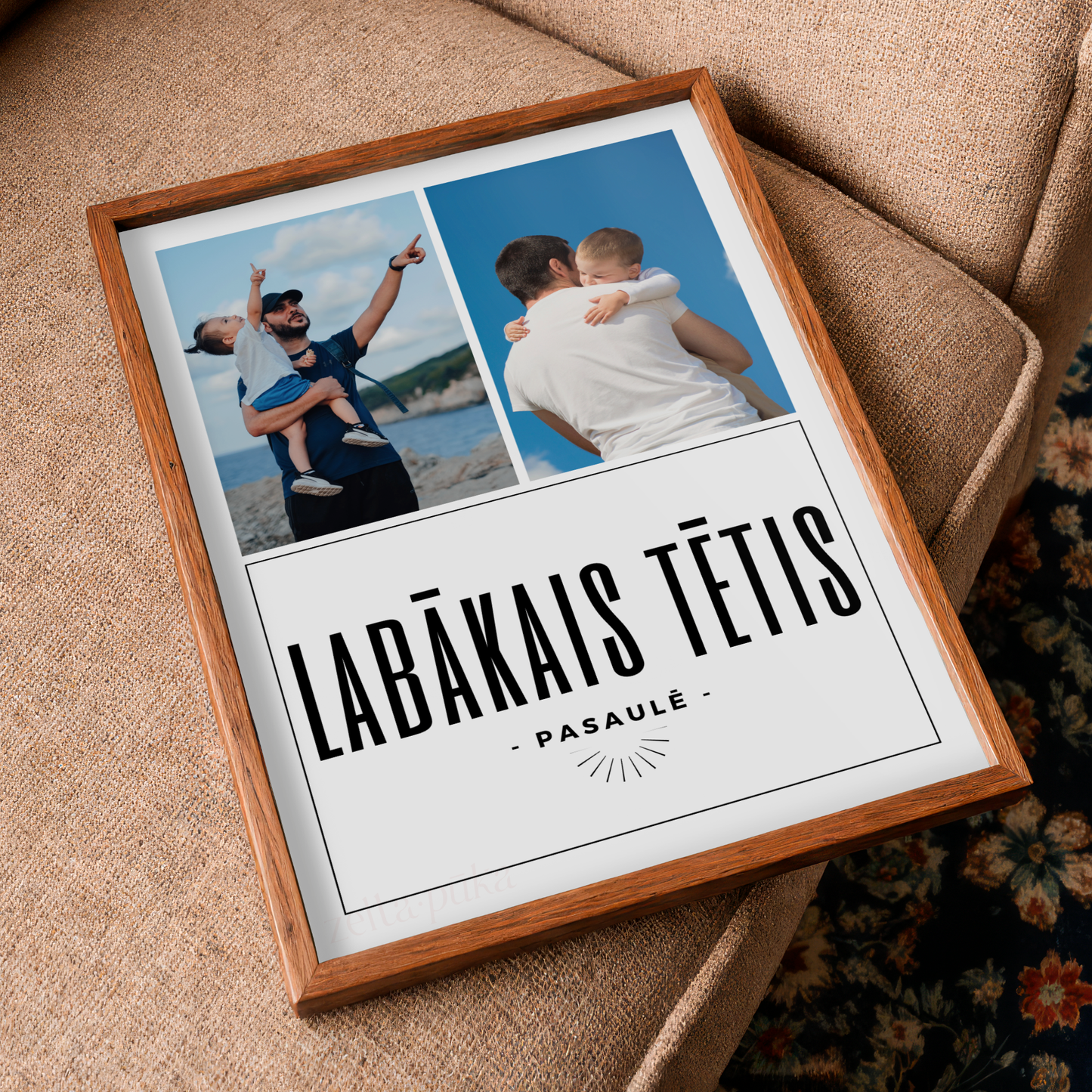 Labākais tētis · personalizēts sienas plakāts ar fotogrāfijām - Zelta Pūka