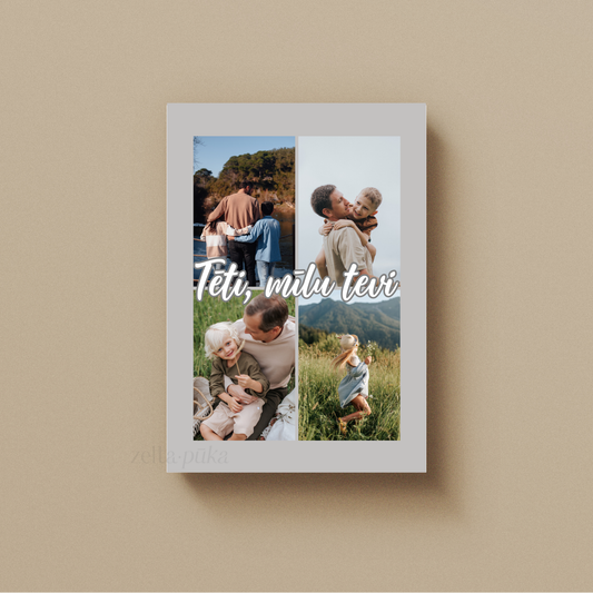 Tēti, mīlu tevi - personalizēts sienas plakāts ar jūsu fotogrāfijām