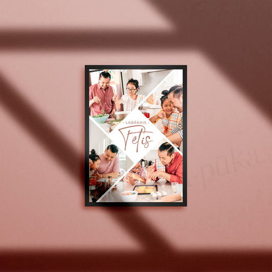 Labākais tētis - personalizēts sienas plakāts ar jūsu fotogrāfijām - Zelta Pūka