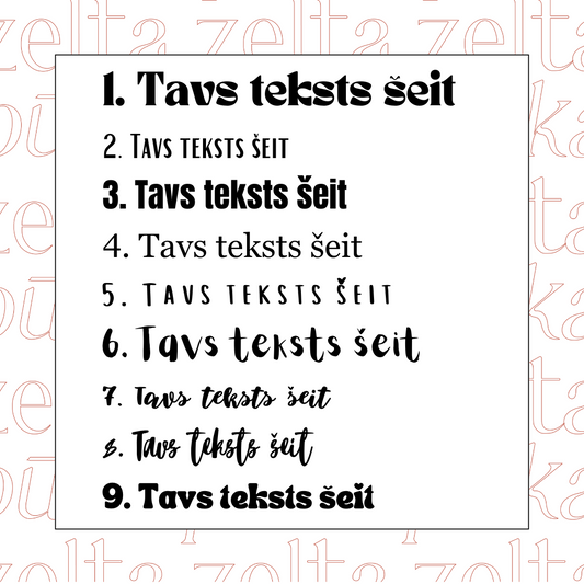 Permanenta vinila uzlīme ar tavu tekstu - Zelta Pūka