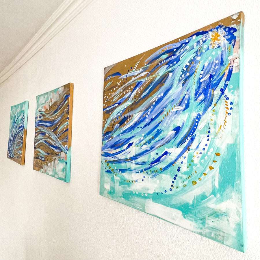 Gleznu komplekts 3gb. 40x40cm - CEĻOJUMS - Zelta Pūka