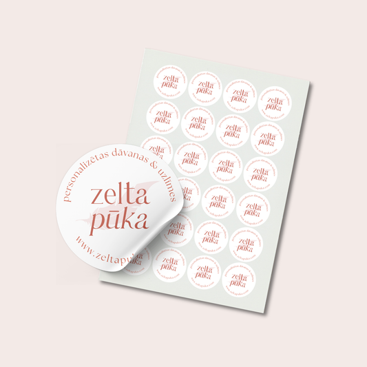 Personalizētas apaļas uzlīmes ar Tavu logo (3–5 cm)