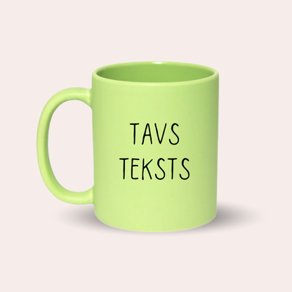 Tavs teksts · personalizēta koši zaļa krūze