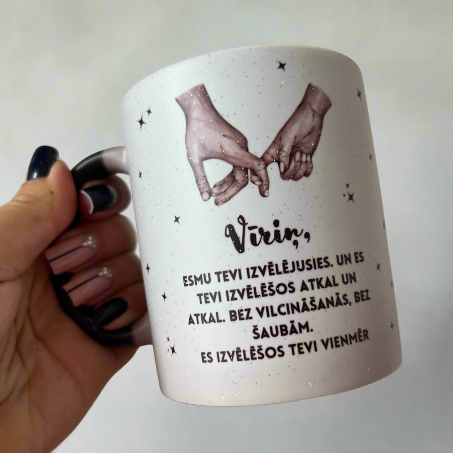 The magic mug with glitter and personalized text