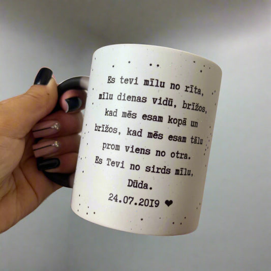 The magic mug with glitter and personalized text