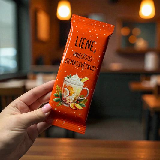 ZIEMASSVĒTKU LATTE - personalizēta šokolāde ar vārdu