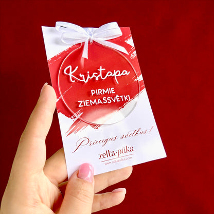 Akrila eglītes rotājums PIRMIE ZIEMASSVĒTKI