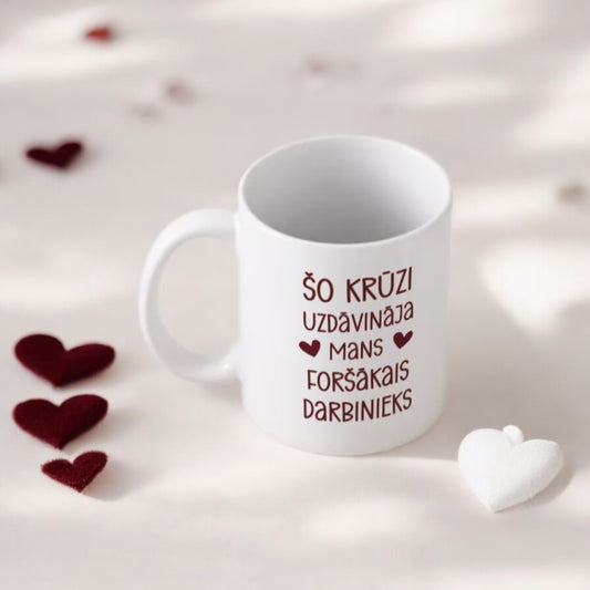 Foršākais darbinieks - keramikas krūze ar apdruku - Zelta Pūka
