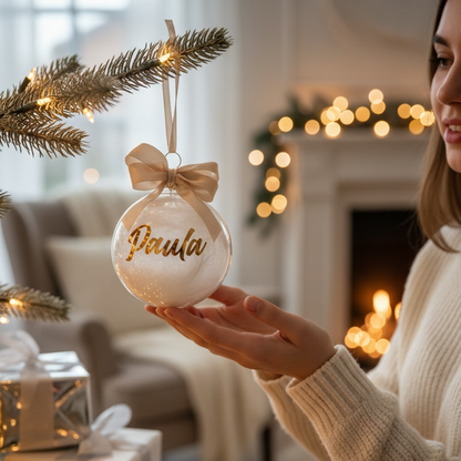 Personalizēta eglītes bumba ar vārdu 8cm (1gb.)