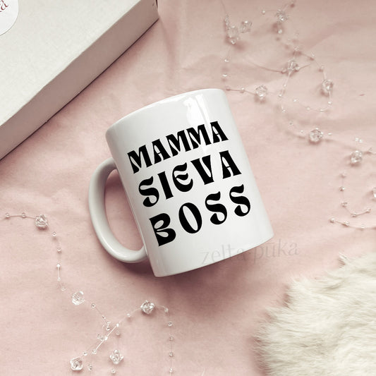 MAMMA SIEVA BOSS personalizēta krūze ar vārdu