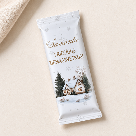 BOHO ZIEMASSVĒTKI · personalizēta šokolāde ar vārdu vai tekstu - Zelta Pūka
