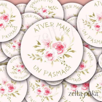 "Thank you" soft flower background stickers