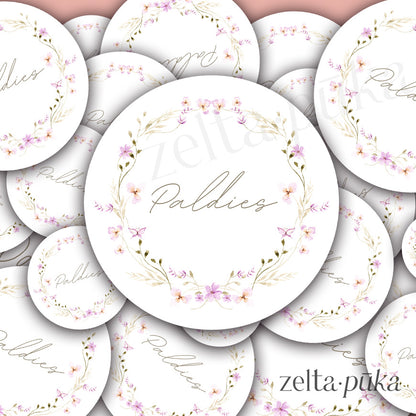 "Thank you" soft flower background stickers