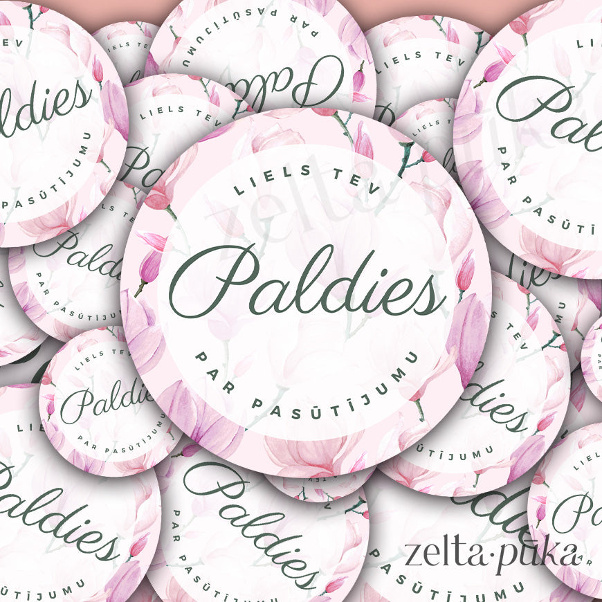 "Thank you" soft flower background stickers