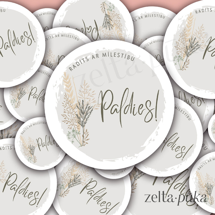 "Thank you" soft flower background stickers