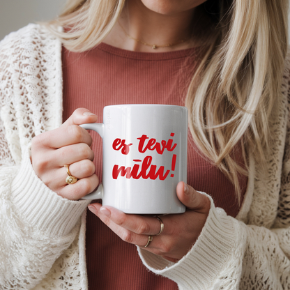 es tevi mīlu · dizaina krūze