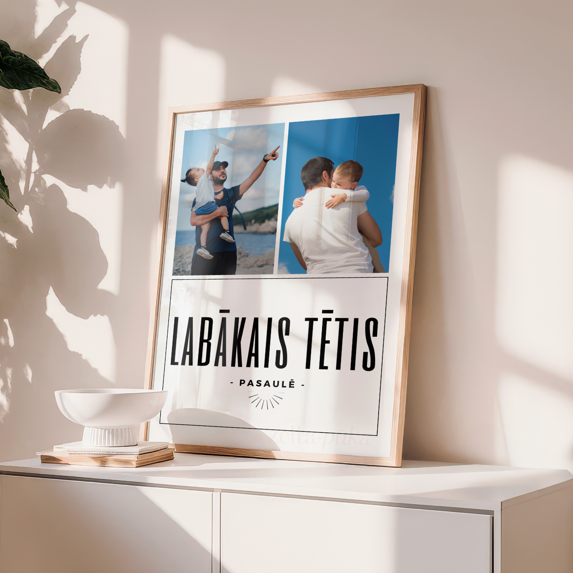 Labākais tētis · personalizēts sienas plakāts ar fotogrāfijām - Zelta Pūka