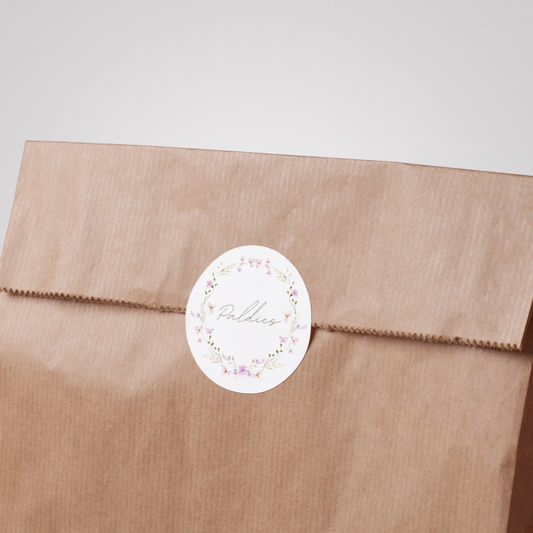 PALDIES · maigu ziediņu uzlīmes iepakojumam