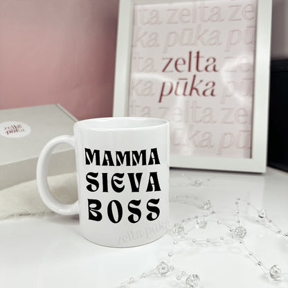 MAMMA SIEVA BOSS personalizēta krūze ar vārdu