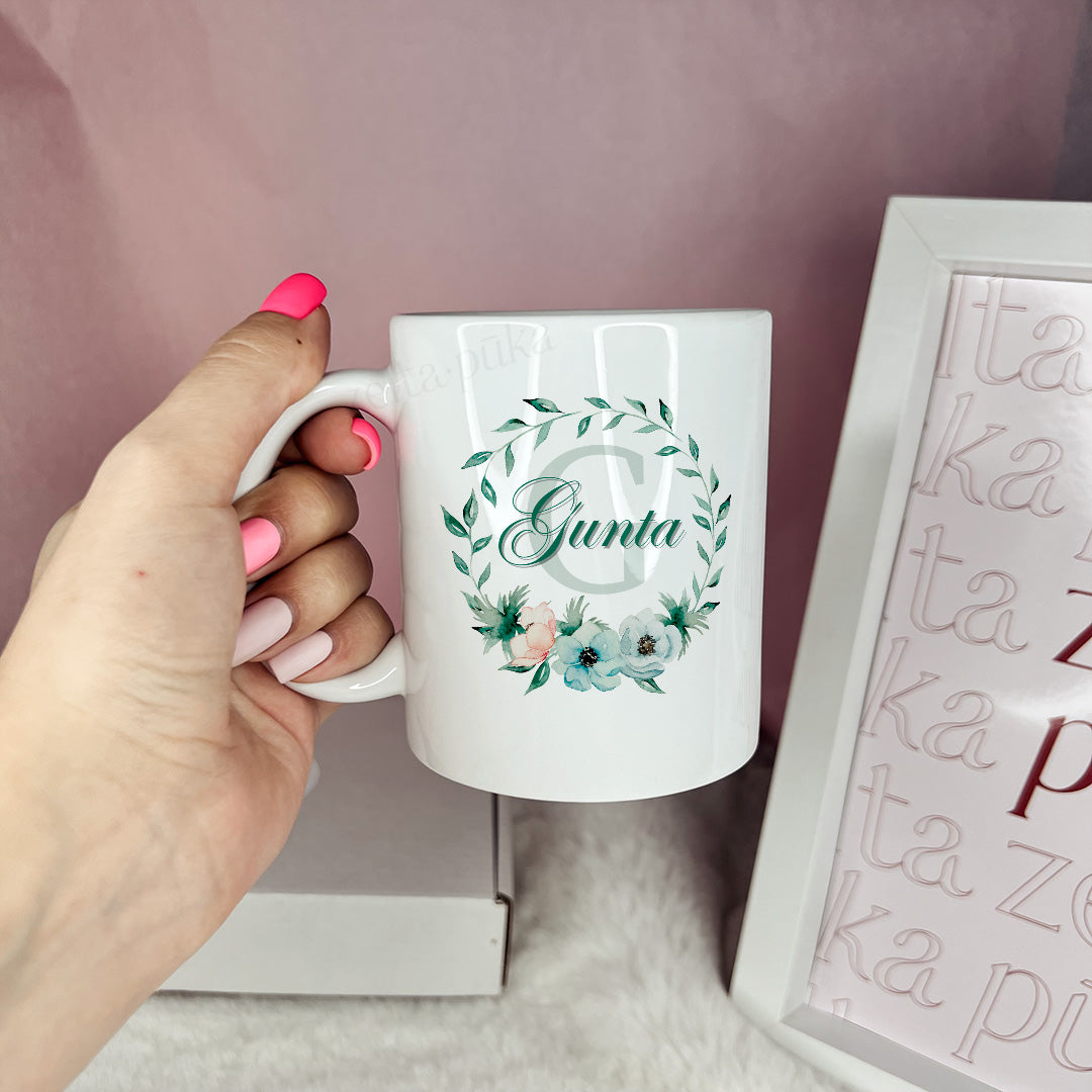 Personalized white mug with your name