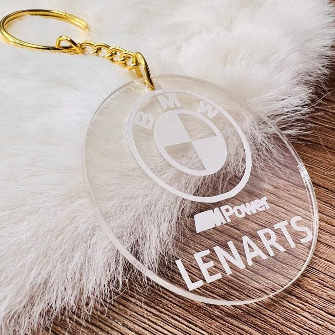 Personalized acrylic car logo pendant (BMW, Audi, VW, etc.)